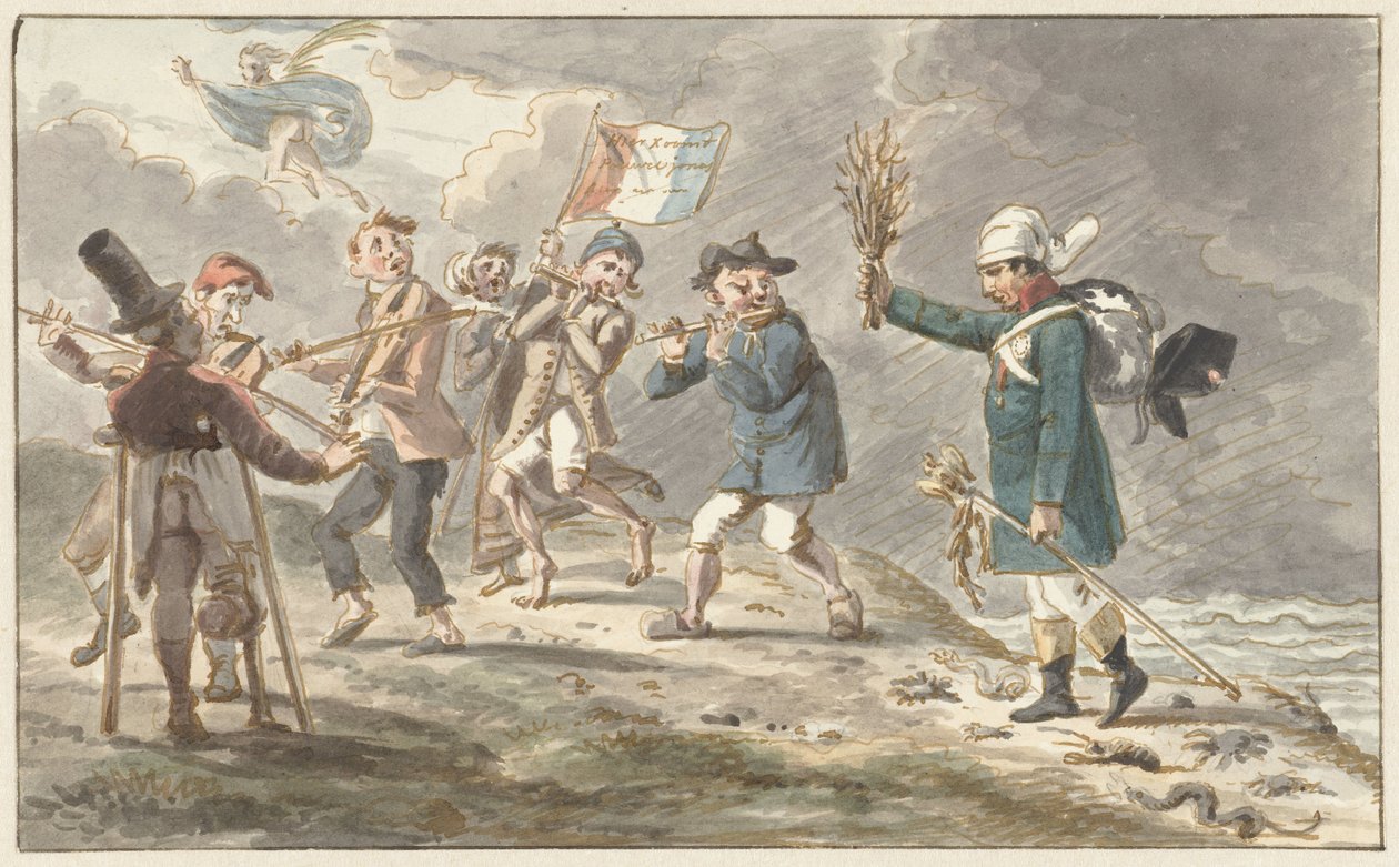 Caricature de la retraite de Napoléon Ier Bonaparte de Russie - Jacob Smies