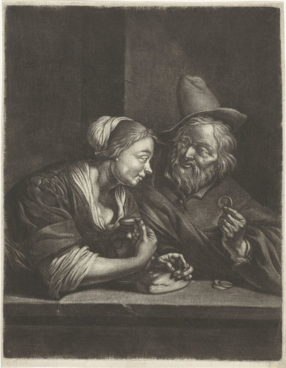 Jeune femme et vieil homme - Jacob Toorenvliet