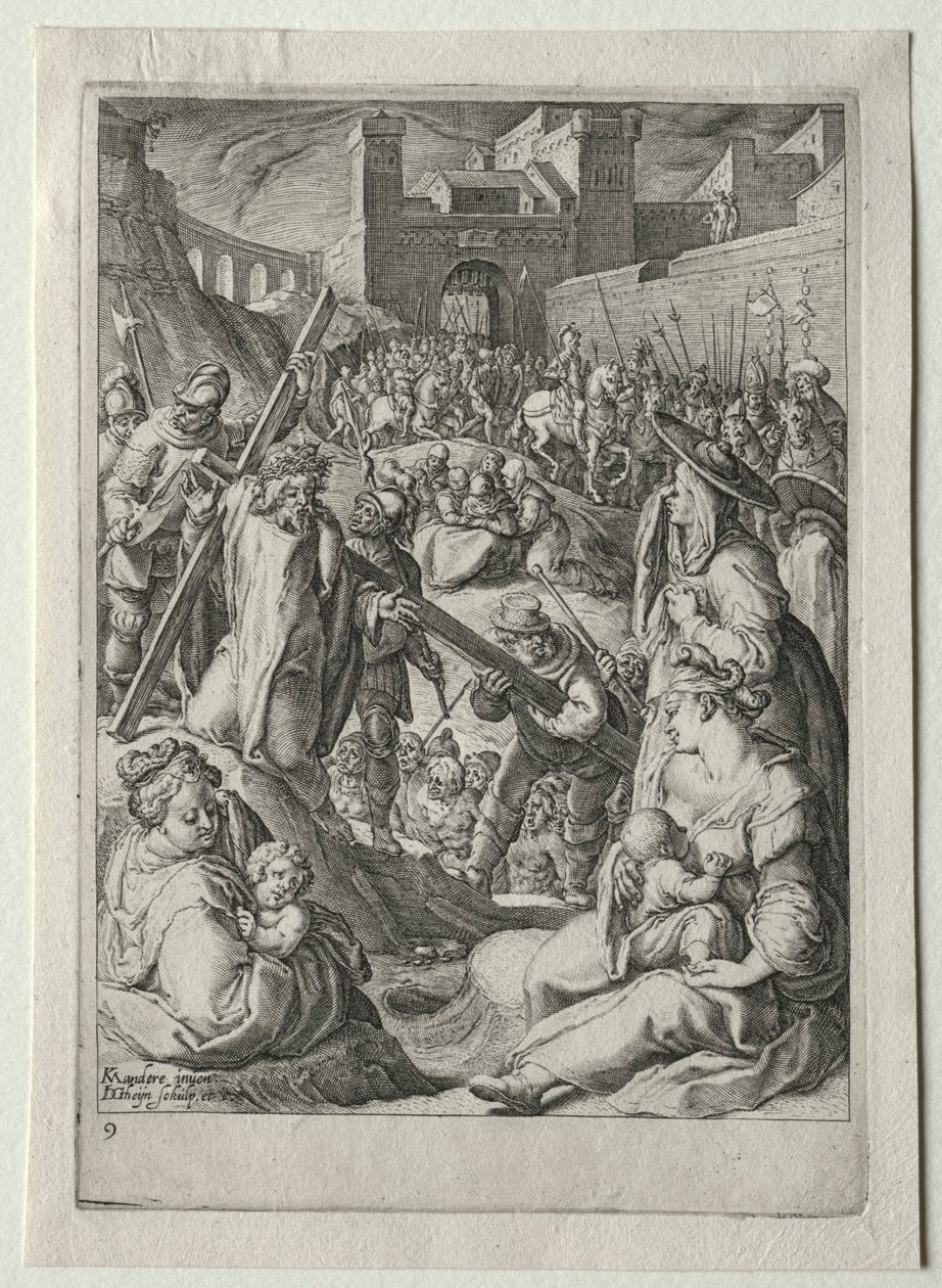 Set de la Passion :  Le Christ portant la croix - Jacob de Gheyn II