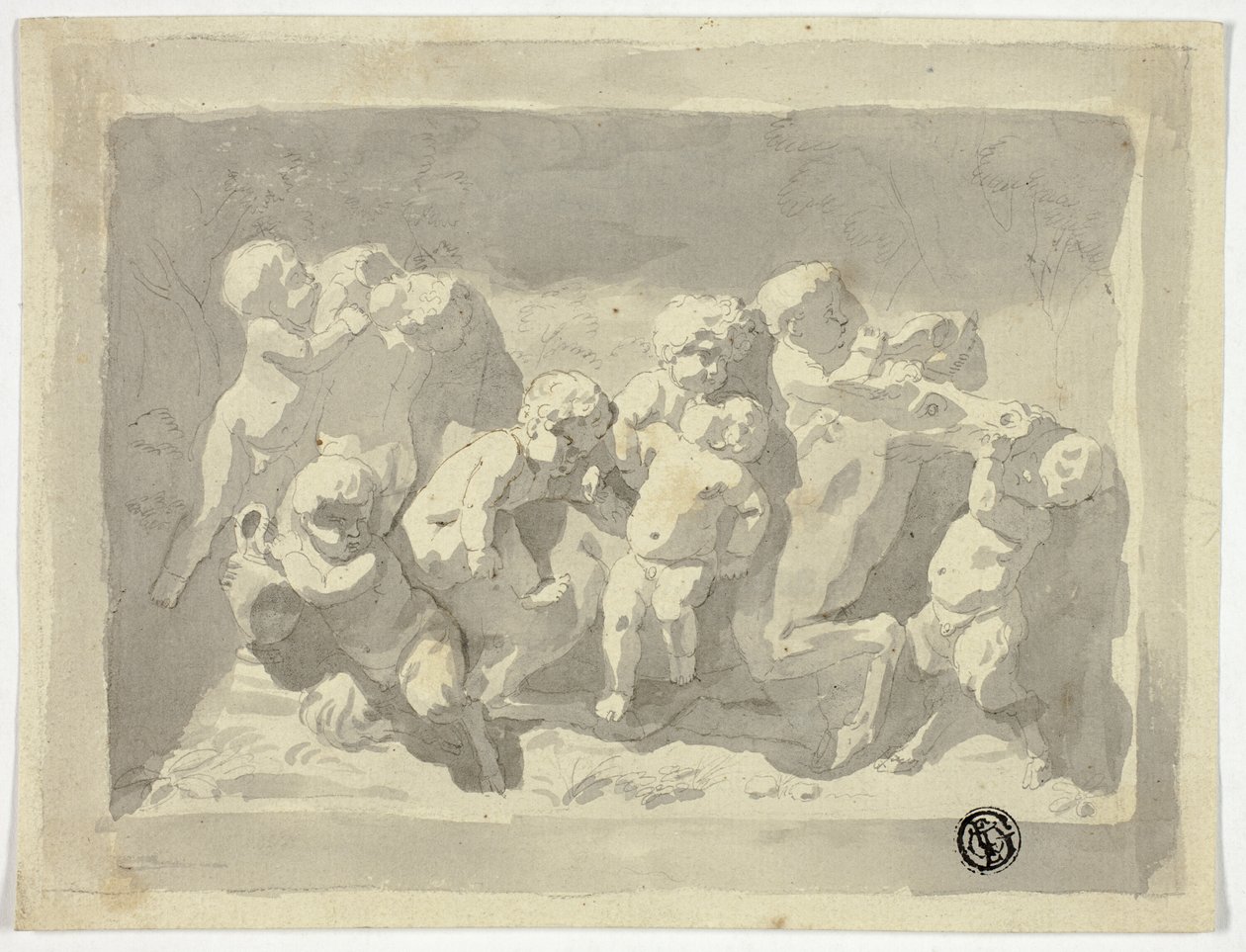 Bébés Satyres et Putti jouant avec l