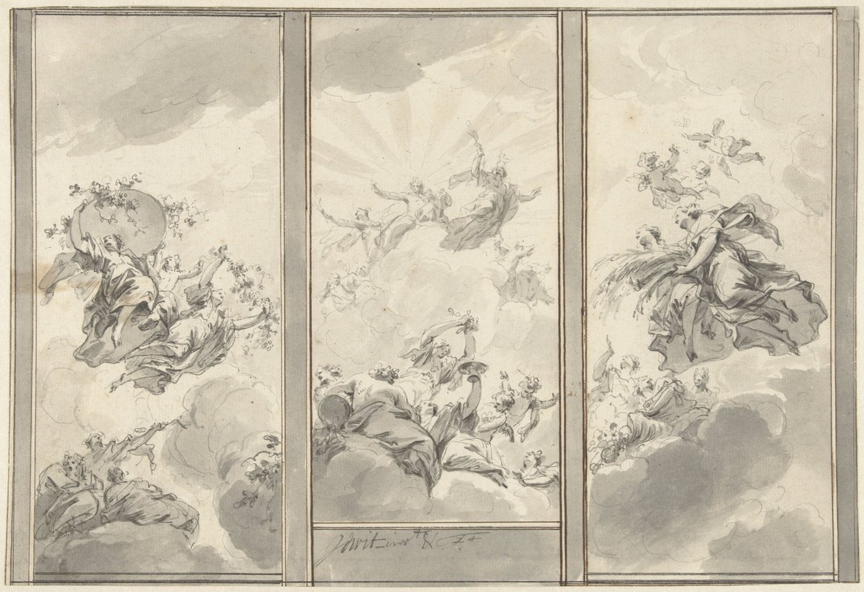 Projet pour une décoration de plafond en trois parties - Jacob de Wit