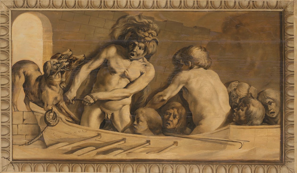 Hercule obtient Cerbère des Enfers (Charon, le passeur du Styx) - Jacob van Campen