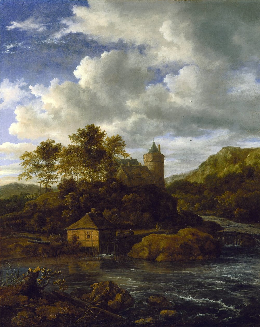 Château et moulin à eau près d