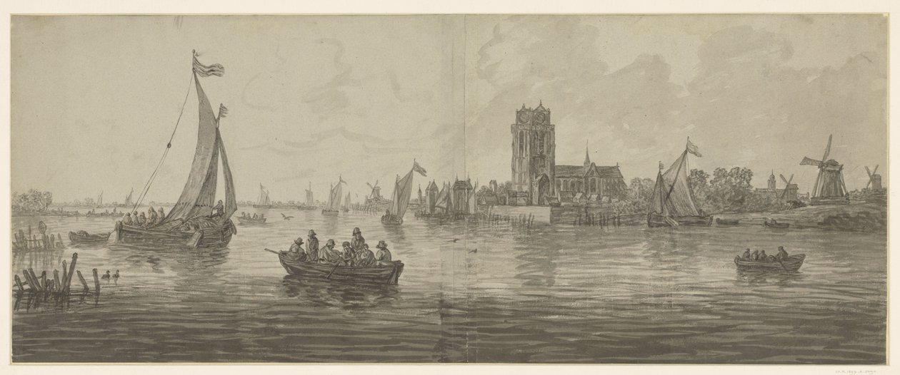 Vue de Dordrecht depuis le sud-ouest - Jacob van Strij