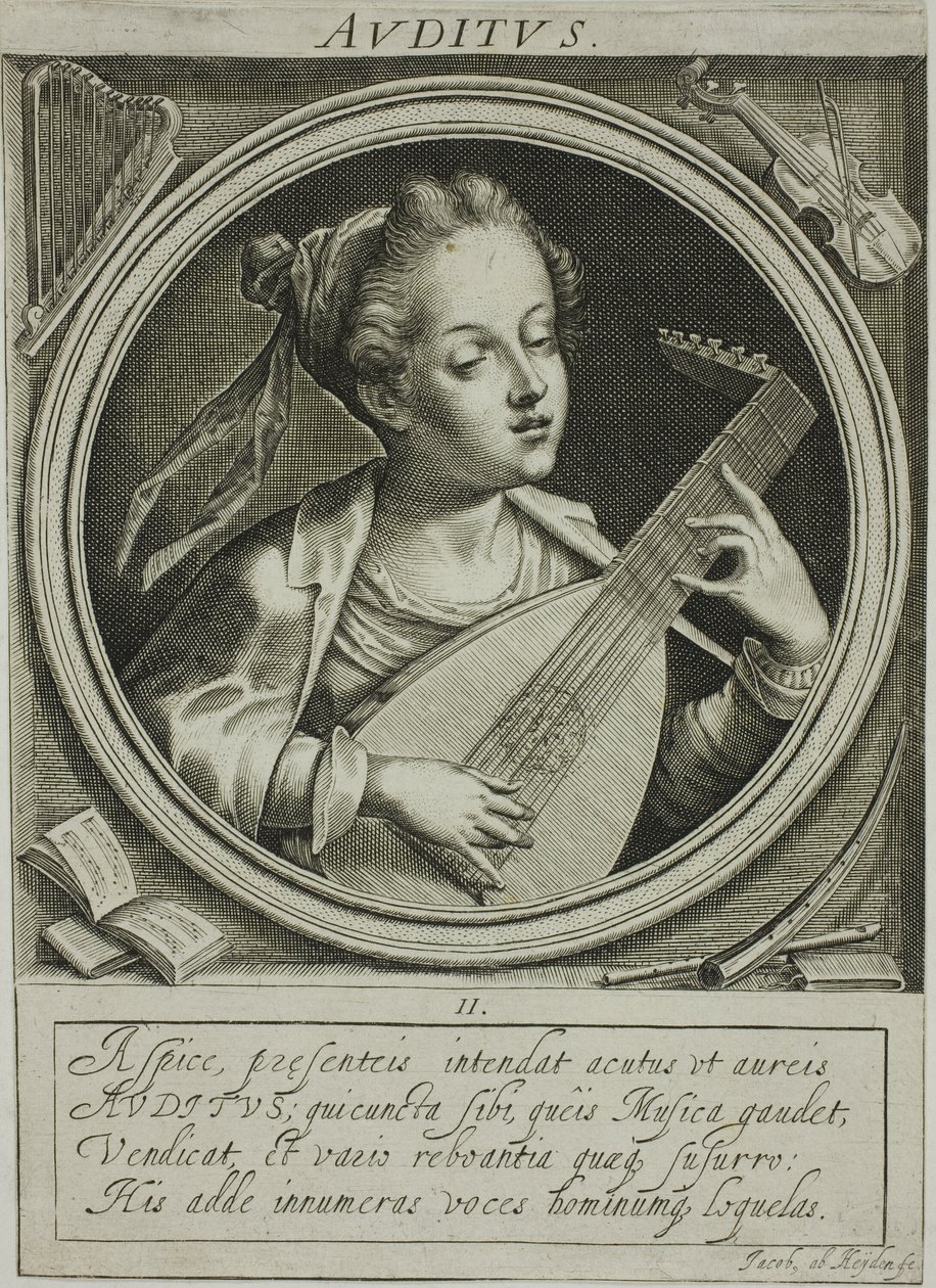 Le son, deuxième planche des Cinq Sens - Jacob van der Heyden
