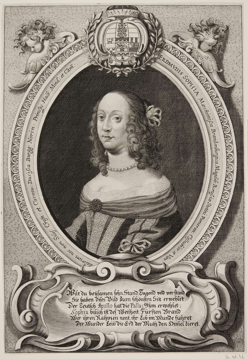 French : Erdmuthe Sophia, margrave de Saxe et de Brandebourg-Bayreuth - Jacob von Sandrart