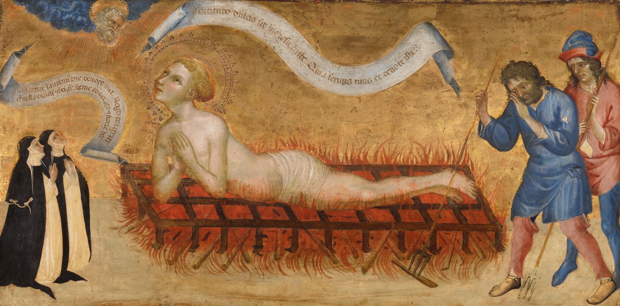 Martyr de Saint Laurent, avec deux nonnes bénédictines - Jacobello del Fiore