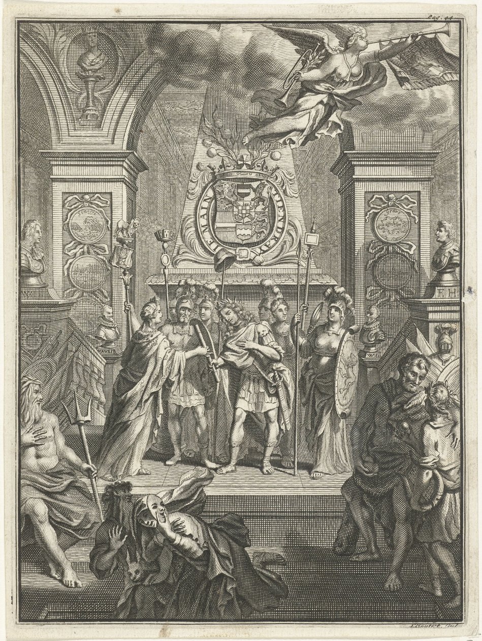 Marie Stuart remet le bâton de commandement à Guillaume III - Jacobus Baptist