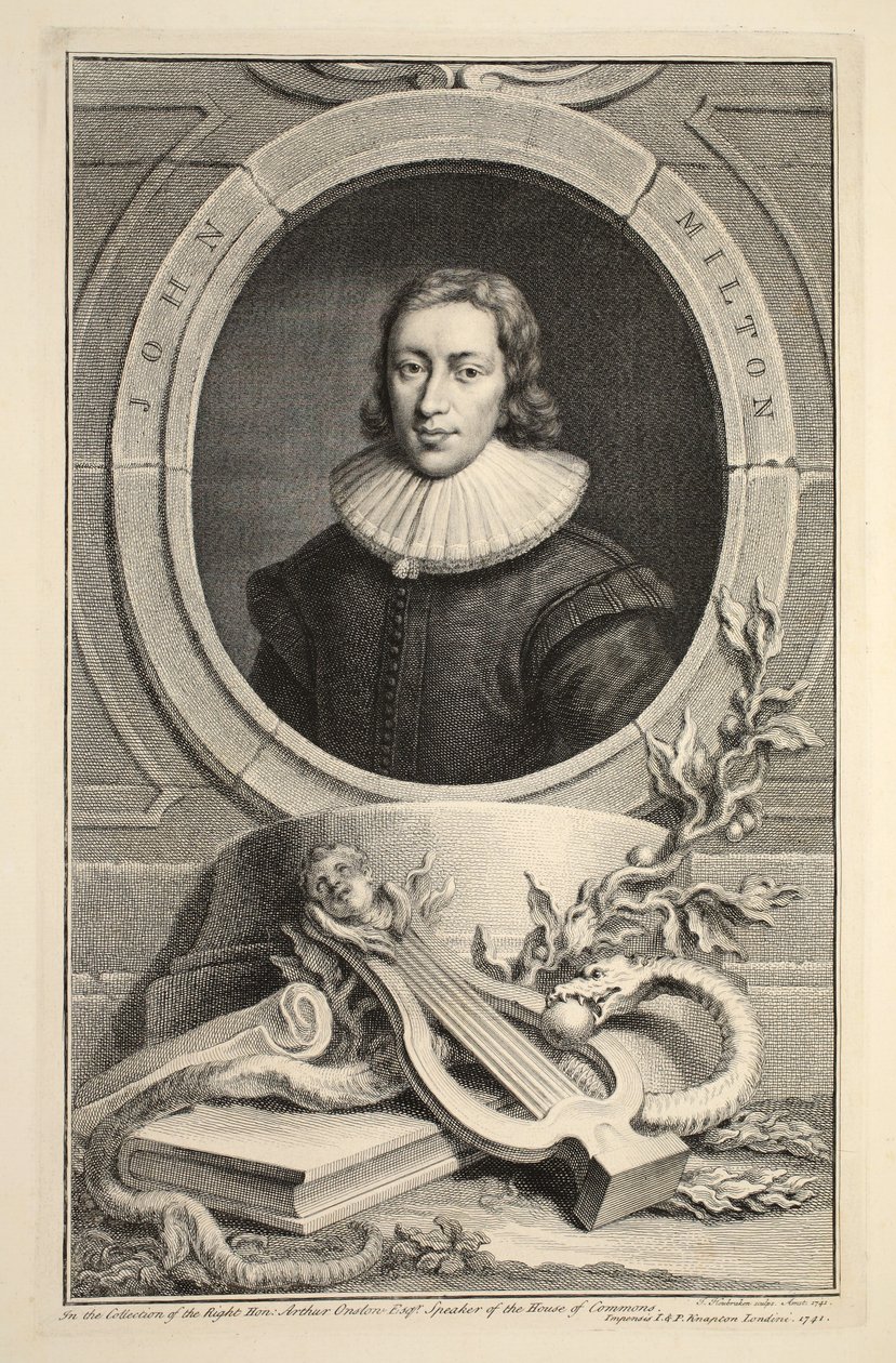 Portrait de John Milton, illustration de 