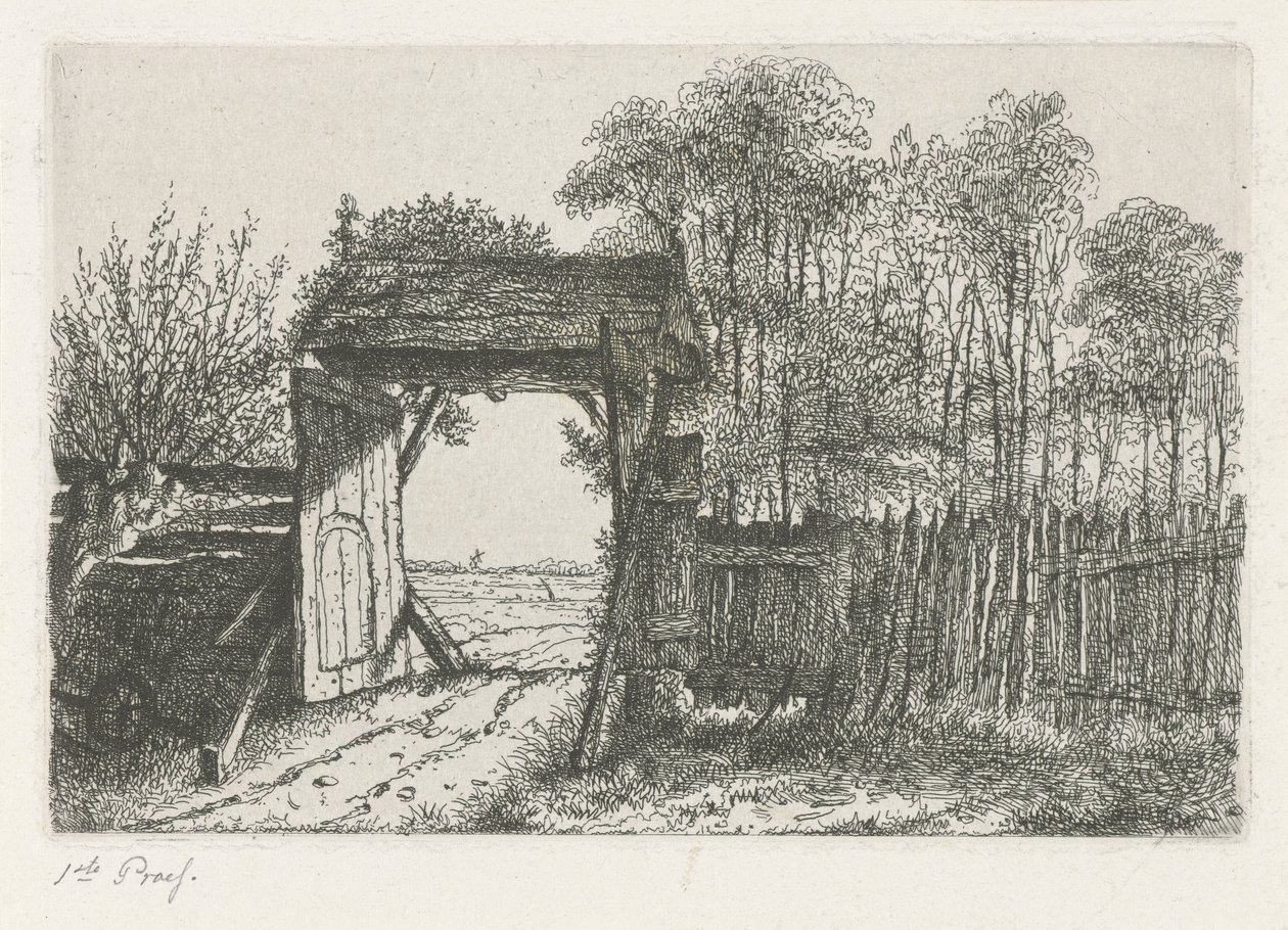 Porte de ferme ouverte - Jacobus Ludovicus Cornet