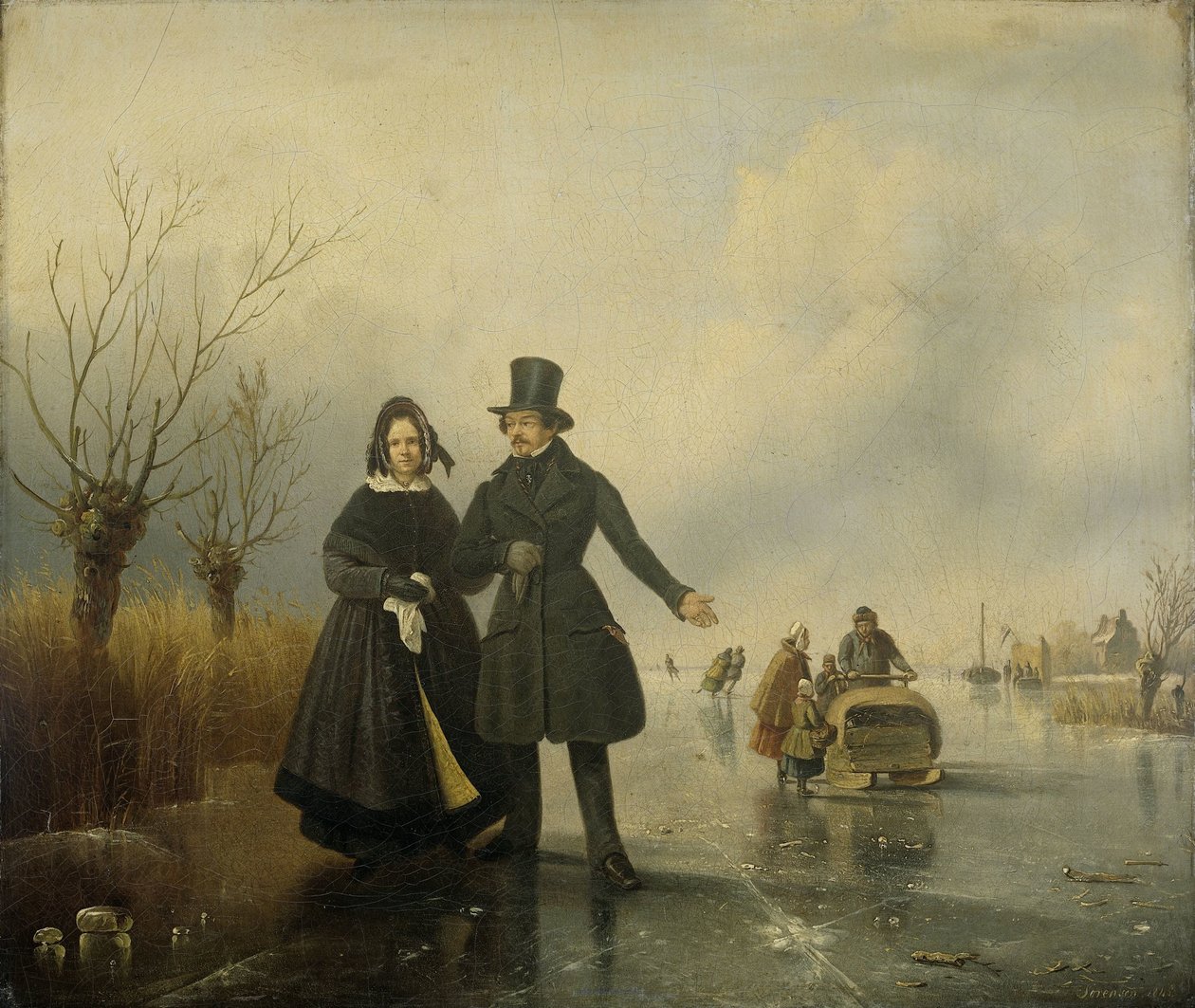 Portrait de M. et Mme Thijssen sur la glace - Jacobus Sörensen