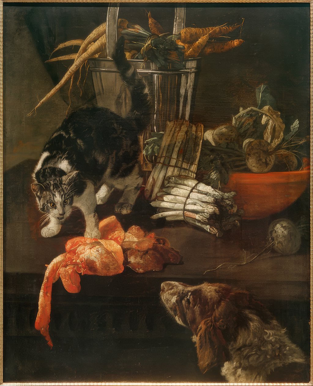 Cuisine avec chien et chat - Jacobus Victors