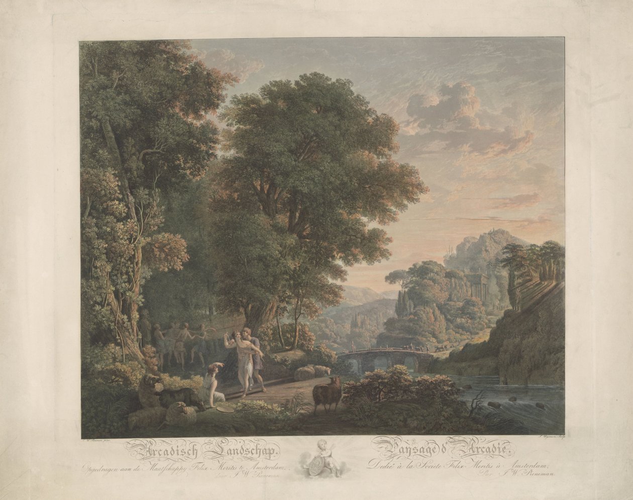 Paysage arcadien avec figures dansantes - Jacobus Wijsman