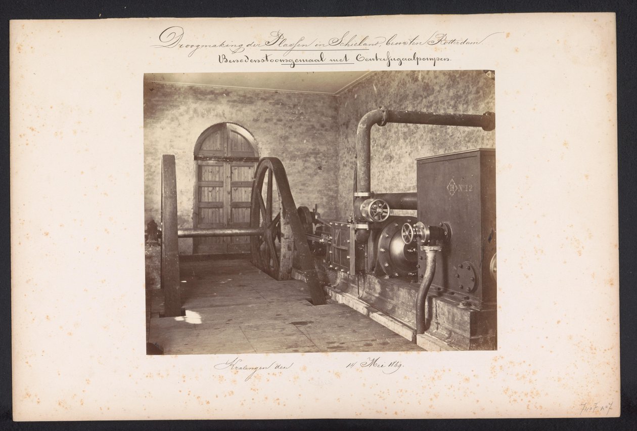 Station de pompage avec pompes centrifuges / Kralingen le 14 mai 1869 - Jacobus van Gorkom jr.
