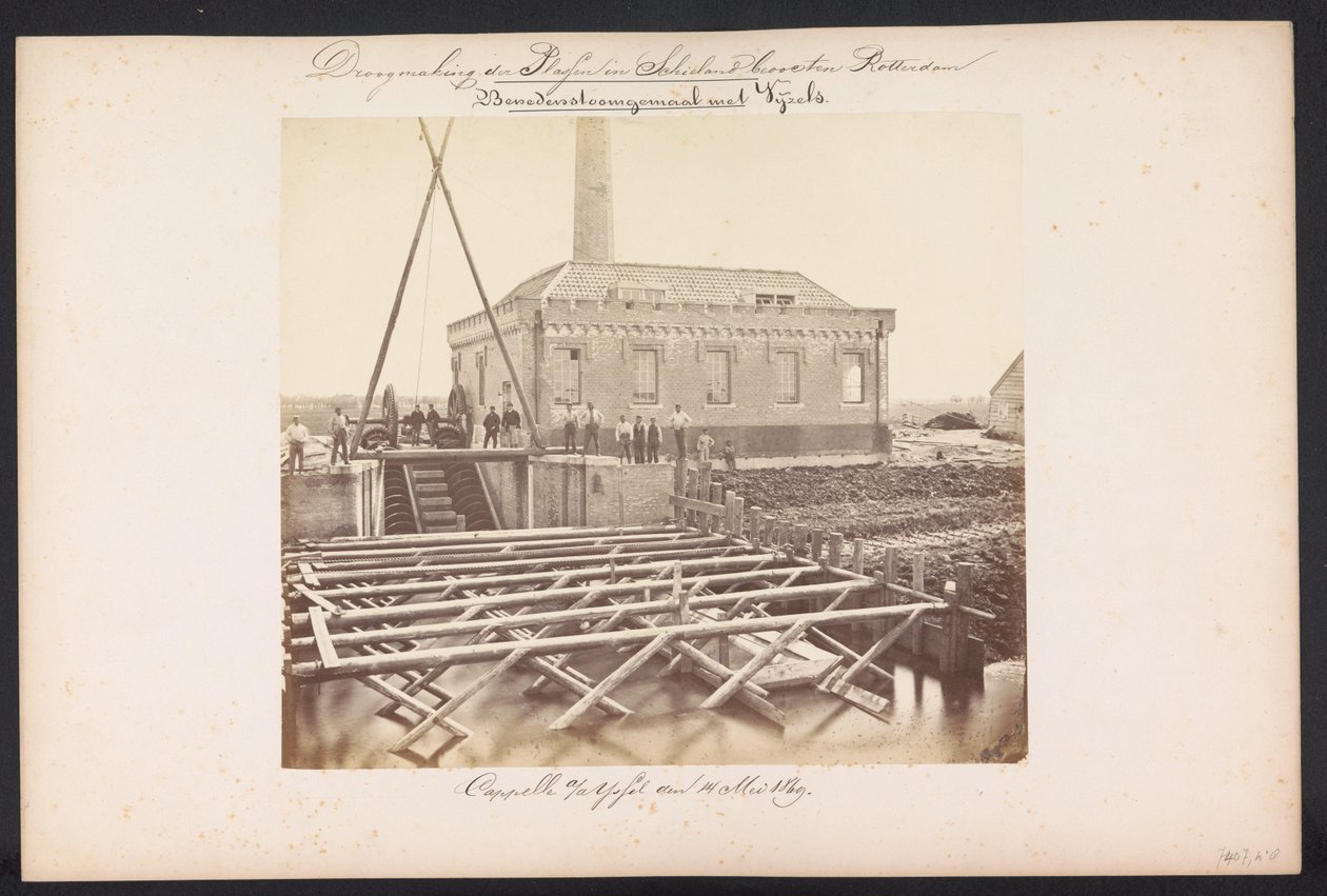Station de pompage avec vis / Cappelle aan den IJssel le 14 mai 1869 - Jacobus van Gorkom jr.