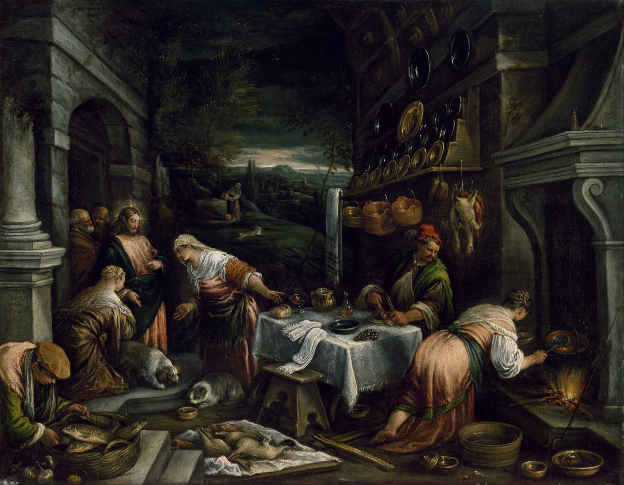 Le Christ dans la maison de Marie, Marthe et Lazare - Jacopo Bassano