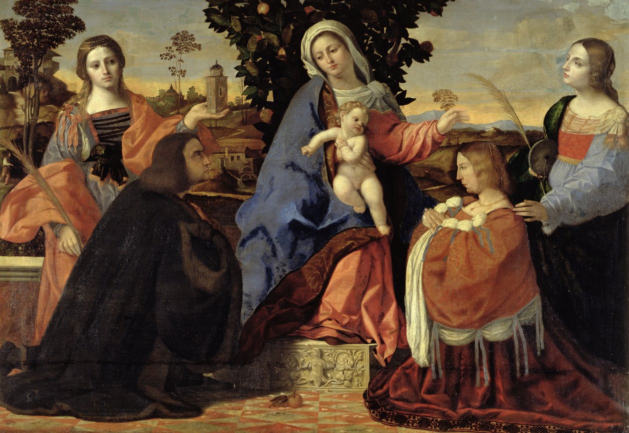 Conversation sacrée avec les saints Barbara et Justina - Jacopo Palma