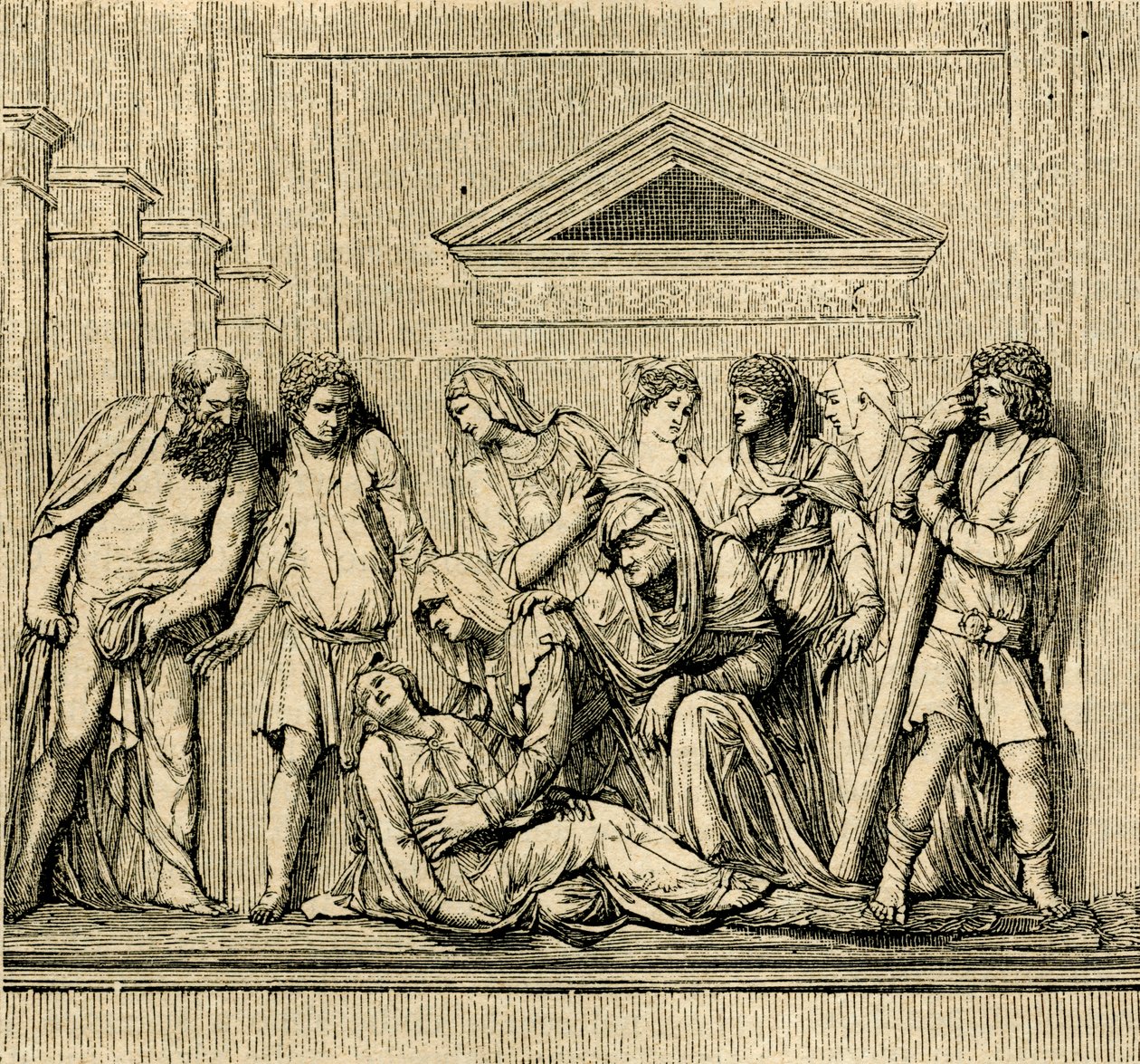 Saint Antoine ressuscite une femme noyée, relief en marbre par Jacopo Sansovino (1486-1570), basilique de Saint Antoine de Padoue, Padoue, Vénétie, Italie - Jacopo (1486 1570) Sansovino