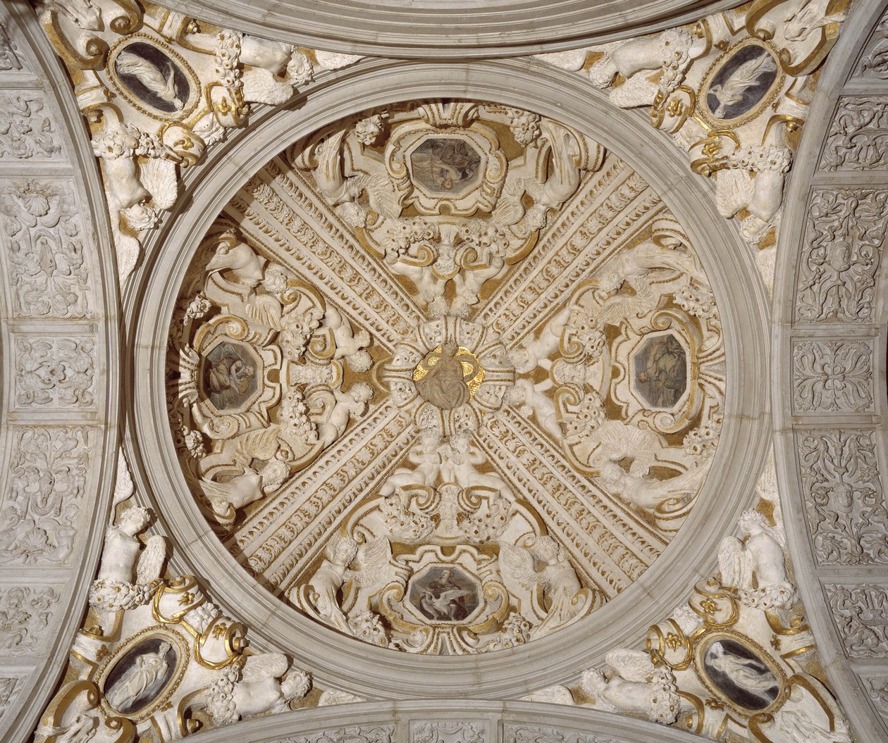 (détail) du plafond de la Galerie Sansovino, Venise, vers 1537 - Jacopo (1486 1570) Sansovino
