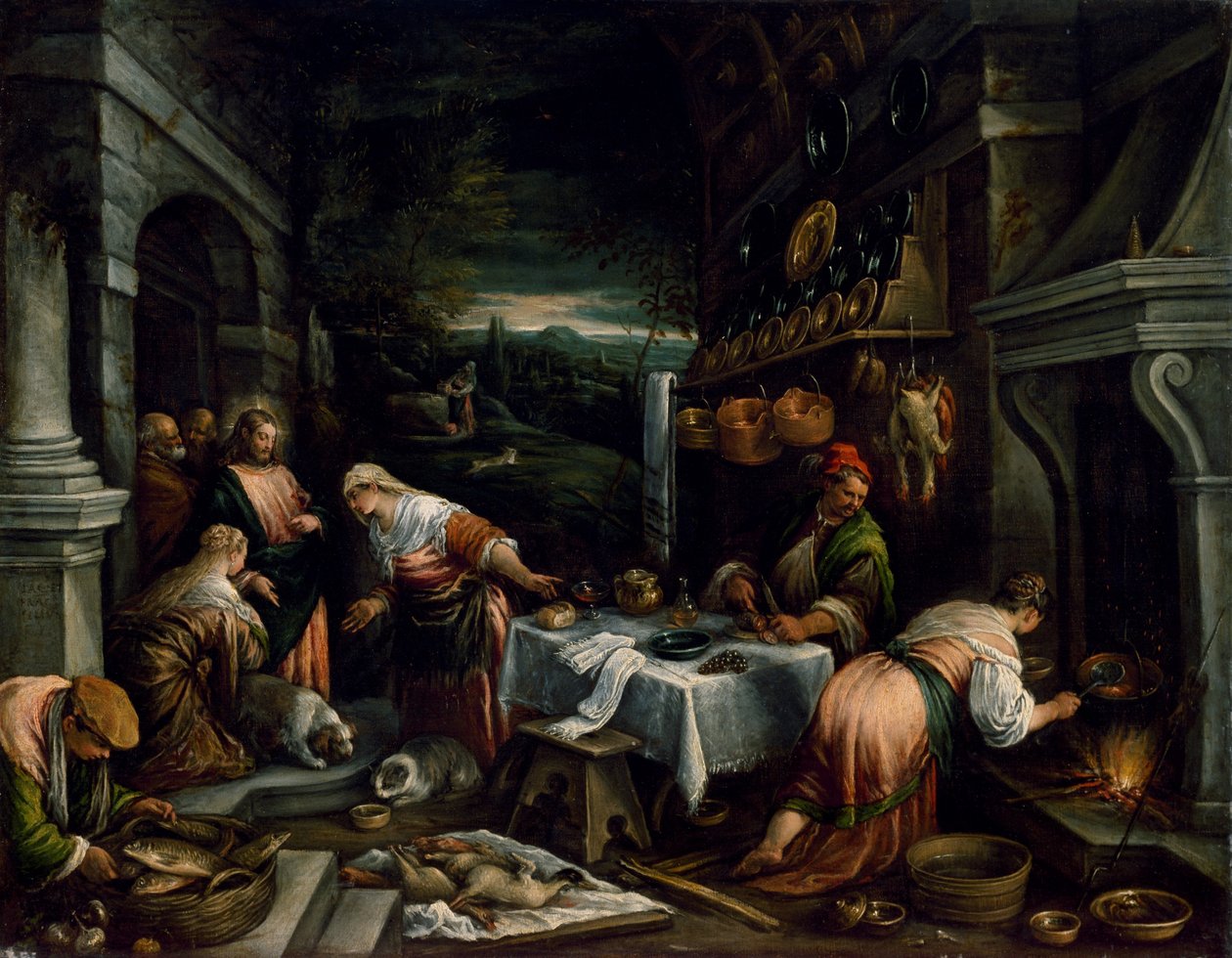 Le Christ dans la maison de Marie, Marthe et Lazare - Jacopo Bassano