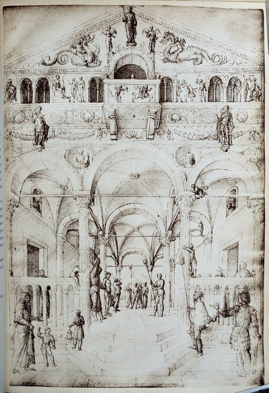 La flagellation du Christ Dessin à la plume et encre par Jacopo Bellini - Jacopo Bellini