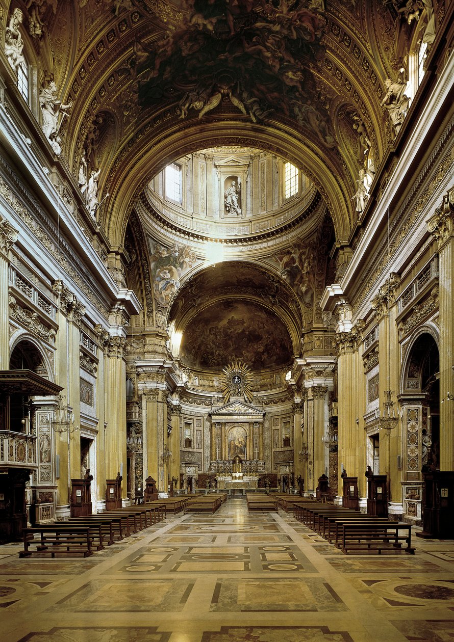Vue intérieure de la Chiesa del Gesu, construite entre 1568-75 - Jacopo Vignola