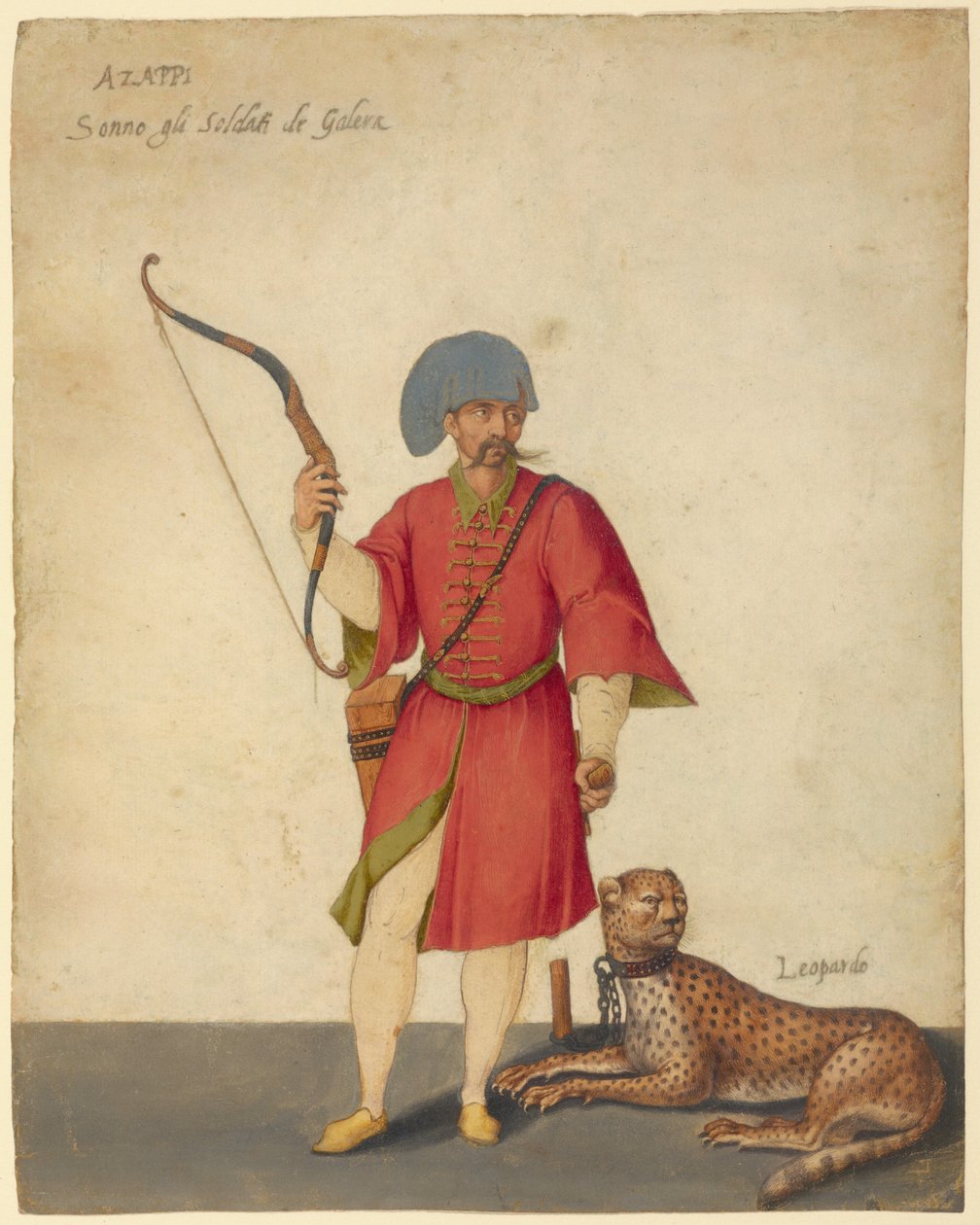 Un archer azappo avec un guépard - Jacopo Ligozzi