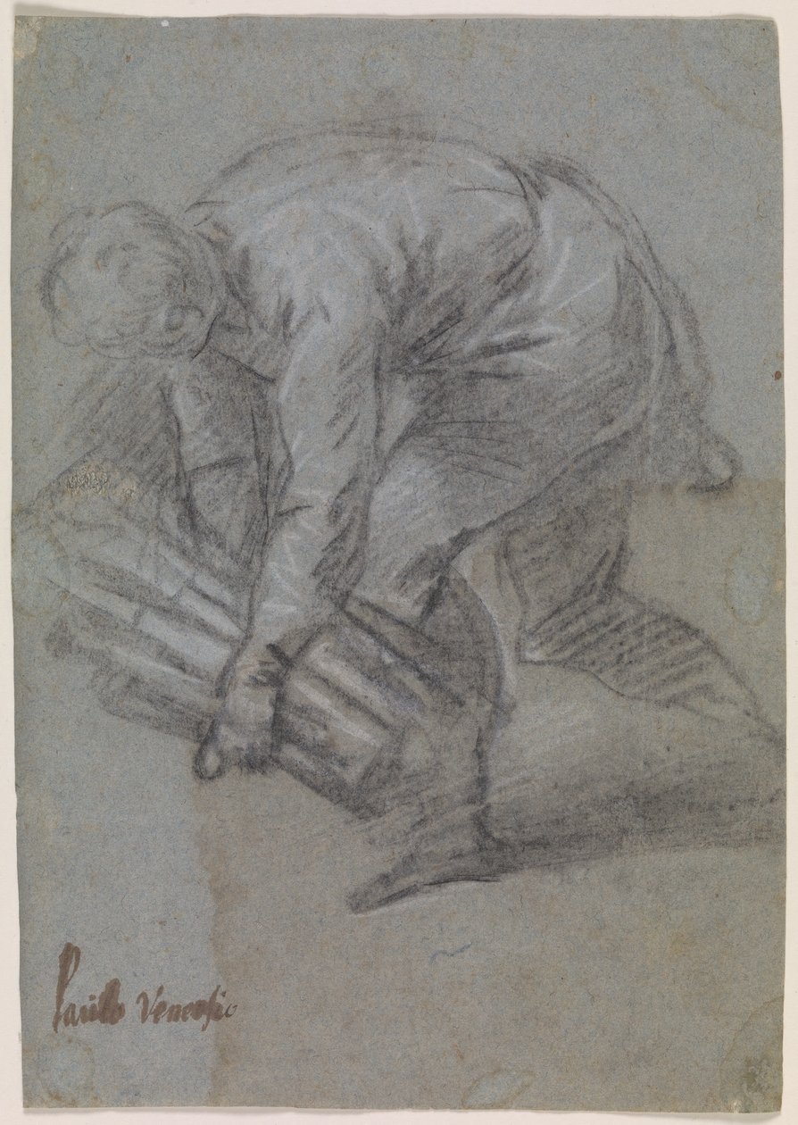 Homme se penchant vers la gauche avec une brindille dans les bras - Jacopo Palma (il Giovane)
