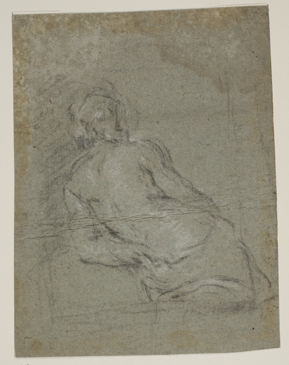 Figure masculine semi-nue à mi-corps penchée à gauche - Jacopo Palma