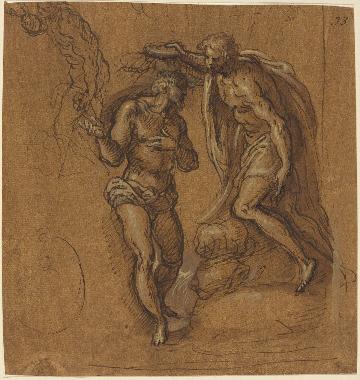 Esquisse pour un baptême du Christ - Jacopo Palma il Giovane