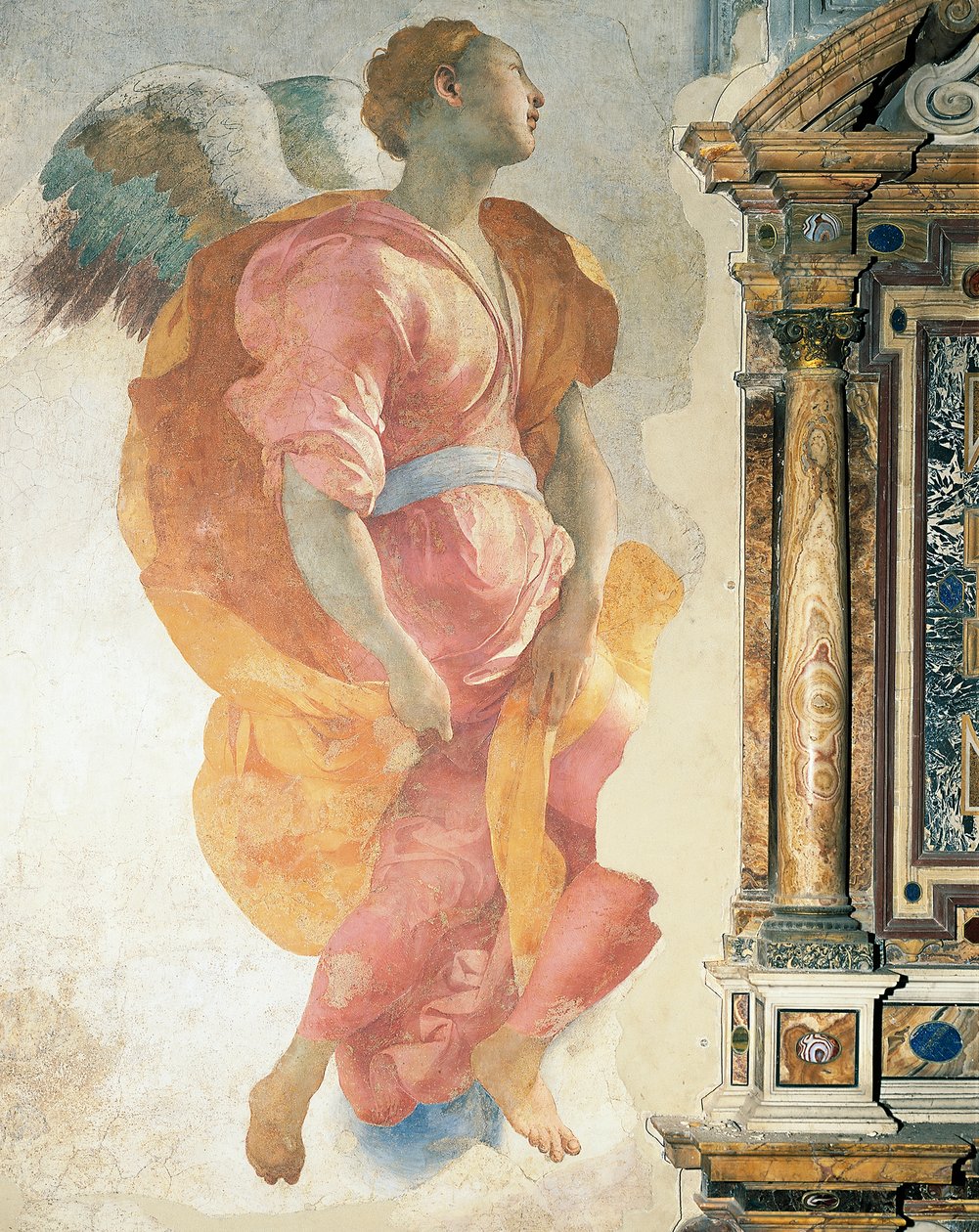 Archange Gabriel par Giacomo Carucci dit Pontormo (1494-1556), fresque, Chapelle Capponi, Église de Santa Felicita, Florence - Jacopo Pontormo