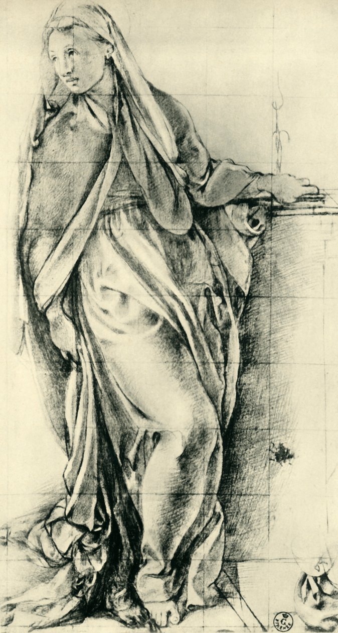 Esquisse de la Vierge Marie pour une Annonciation, milieu du 16ème siècle, 1943 - Jacopo Pontormo