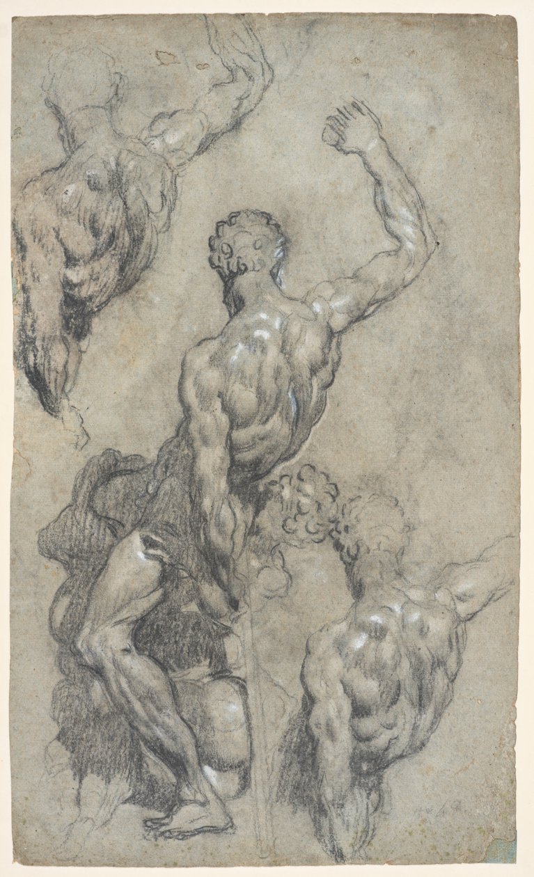 Études de "Samson et les Philistins" de Michel-Ange - Jacopo Robusti (workshop of) Tintoretto