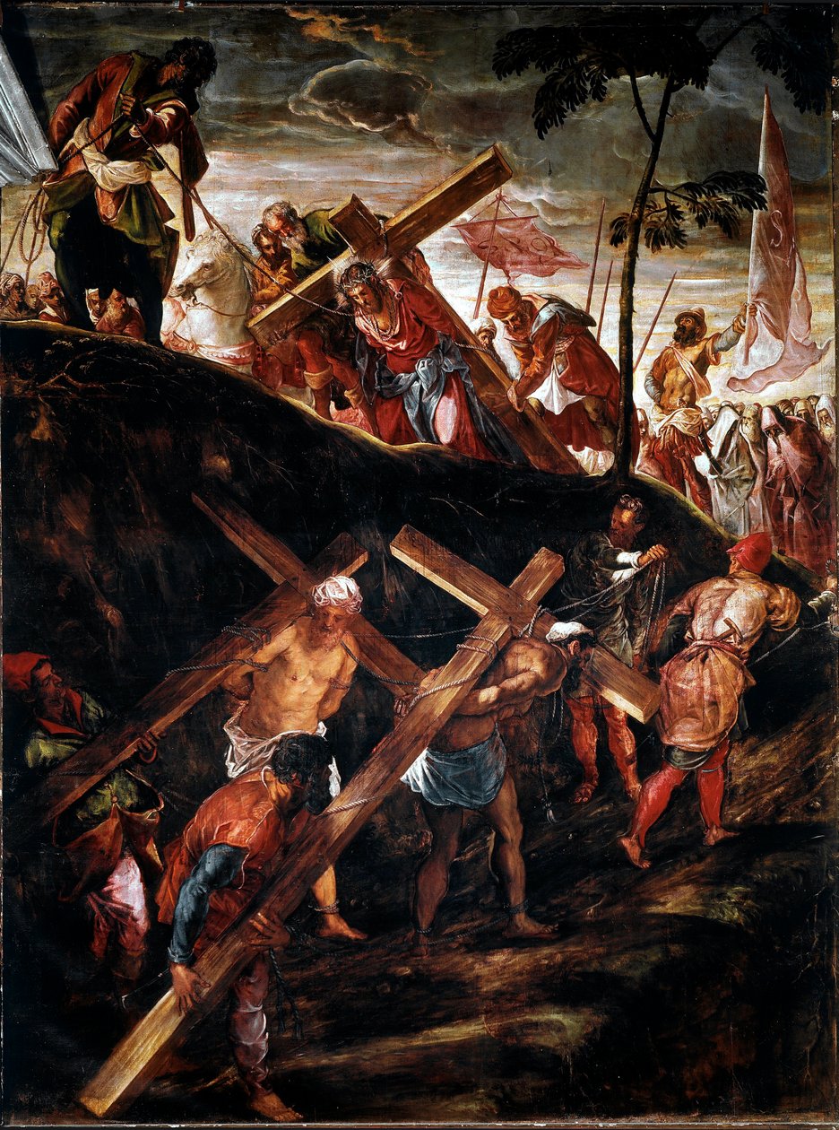 La Montée au Calvaire (Le Chemin de Croix). Peinture de Jacopo Robusti dit le Tintoret - Jacopo Robusti Tintoretto