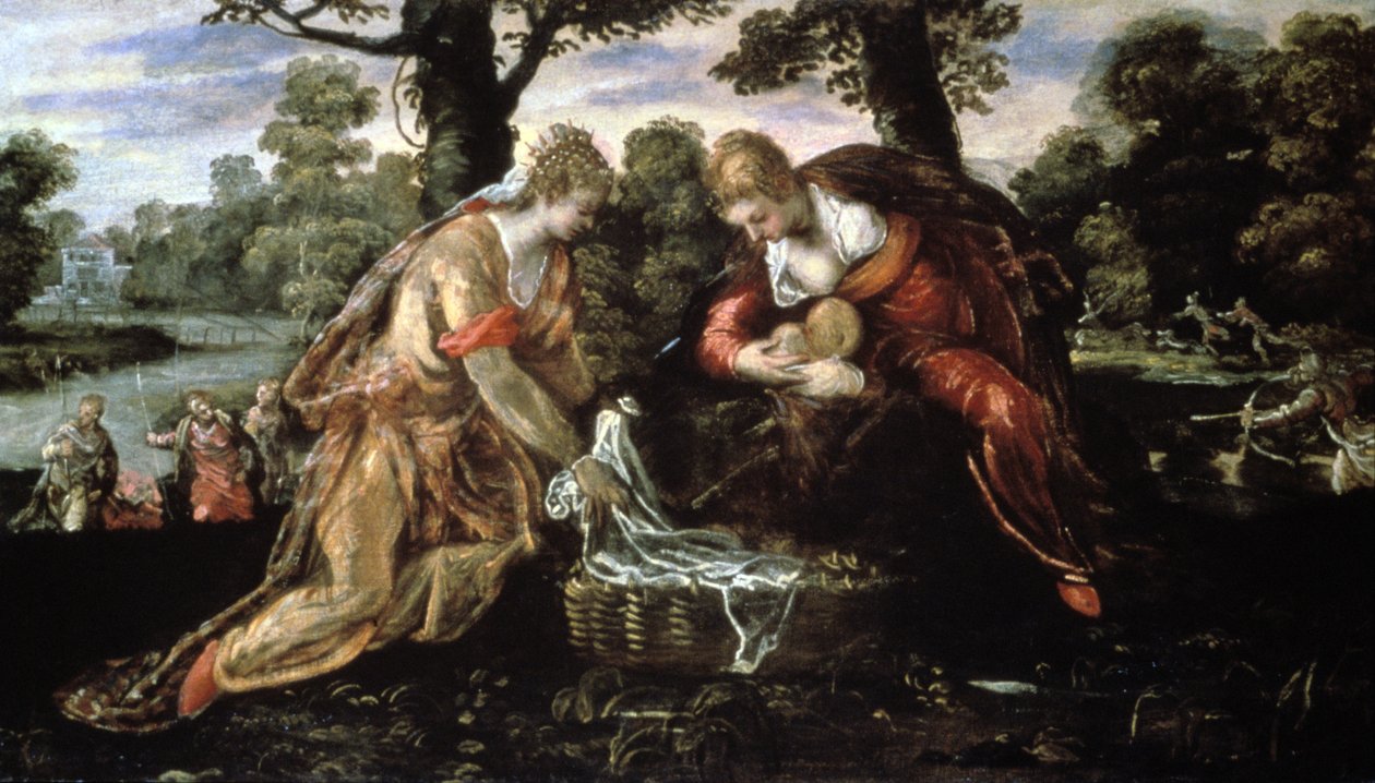 La découverte de Moïse, 16ème siècle - Jacopo Robusti Tintoretto