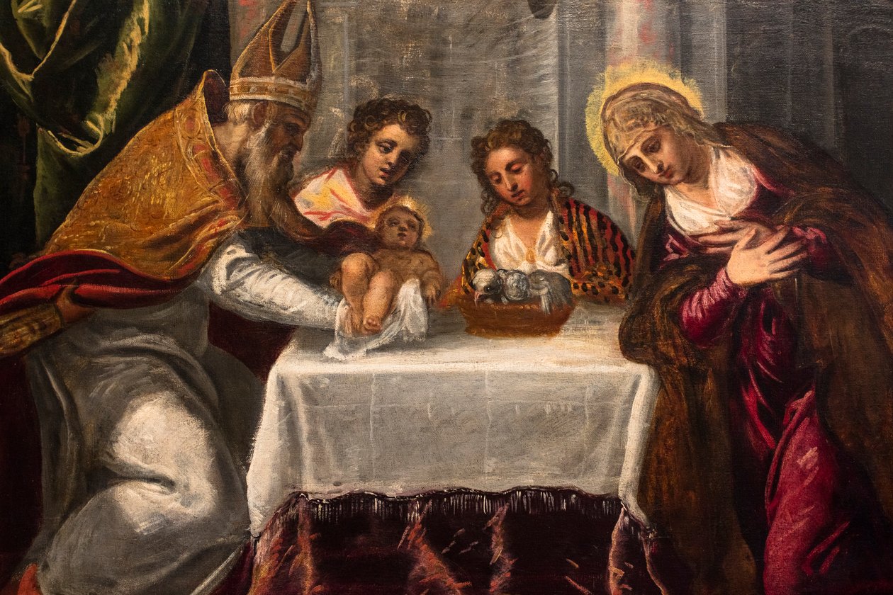 La Présentation au Temple, détail, vers 1540 (huile sur toile) - Jacopo Robusti Tintoretto