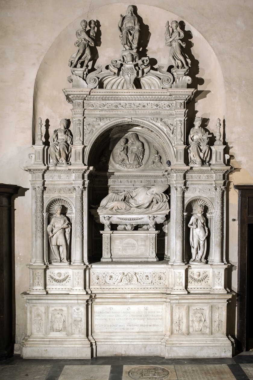 Monument funéraire en hommage au cardinal Girolamo Basso Della Rovere (sculpture en marbre) - Jacopo Sansovino