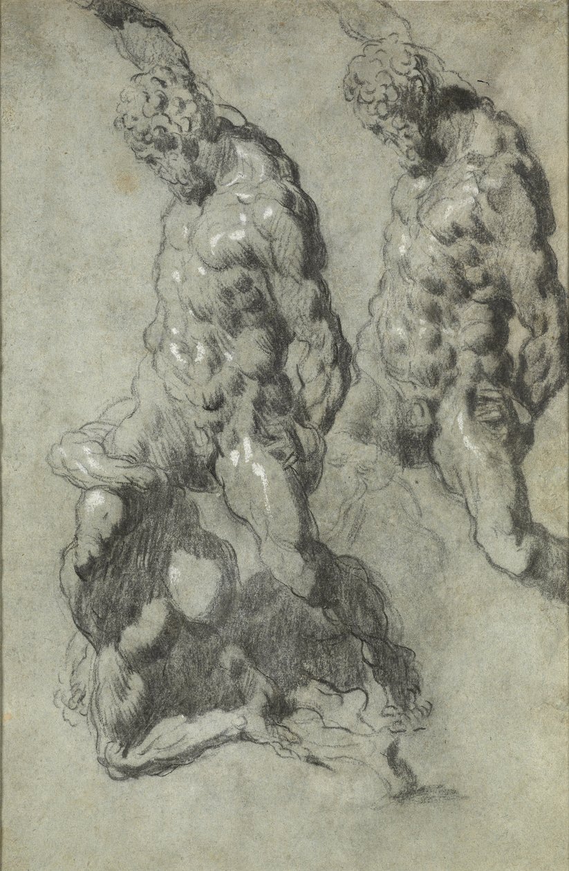 Deux études sur Samson tuant les Philistins - Jacopo Tintoretto