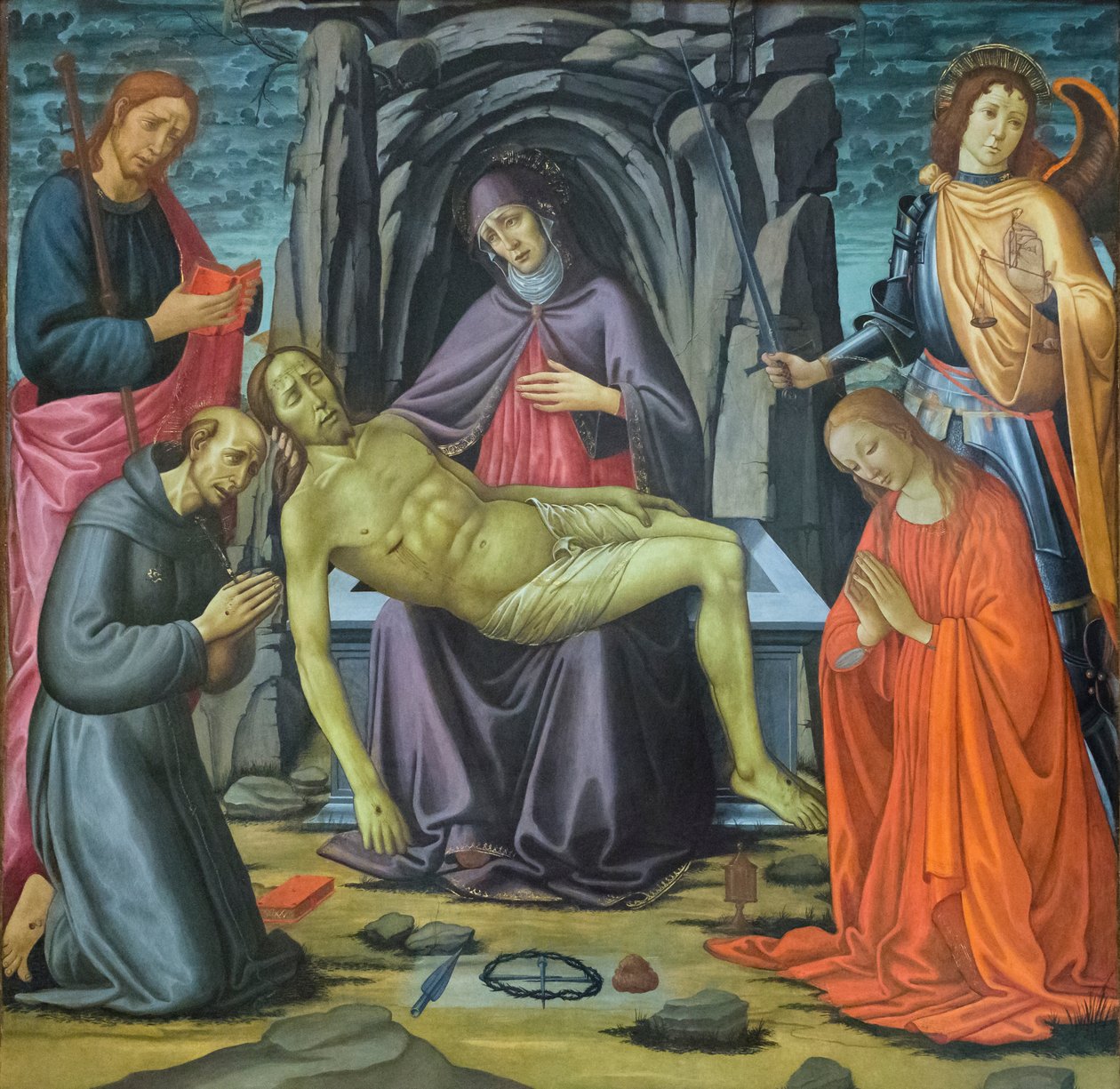 La déposition et les saints - Jacopo del Sellaio