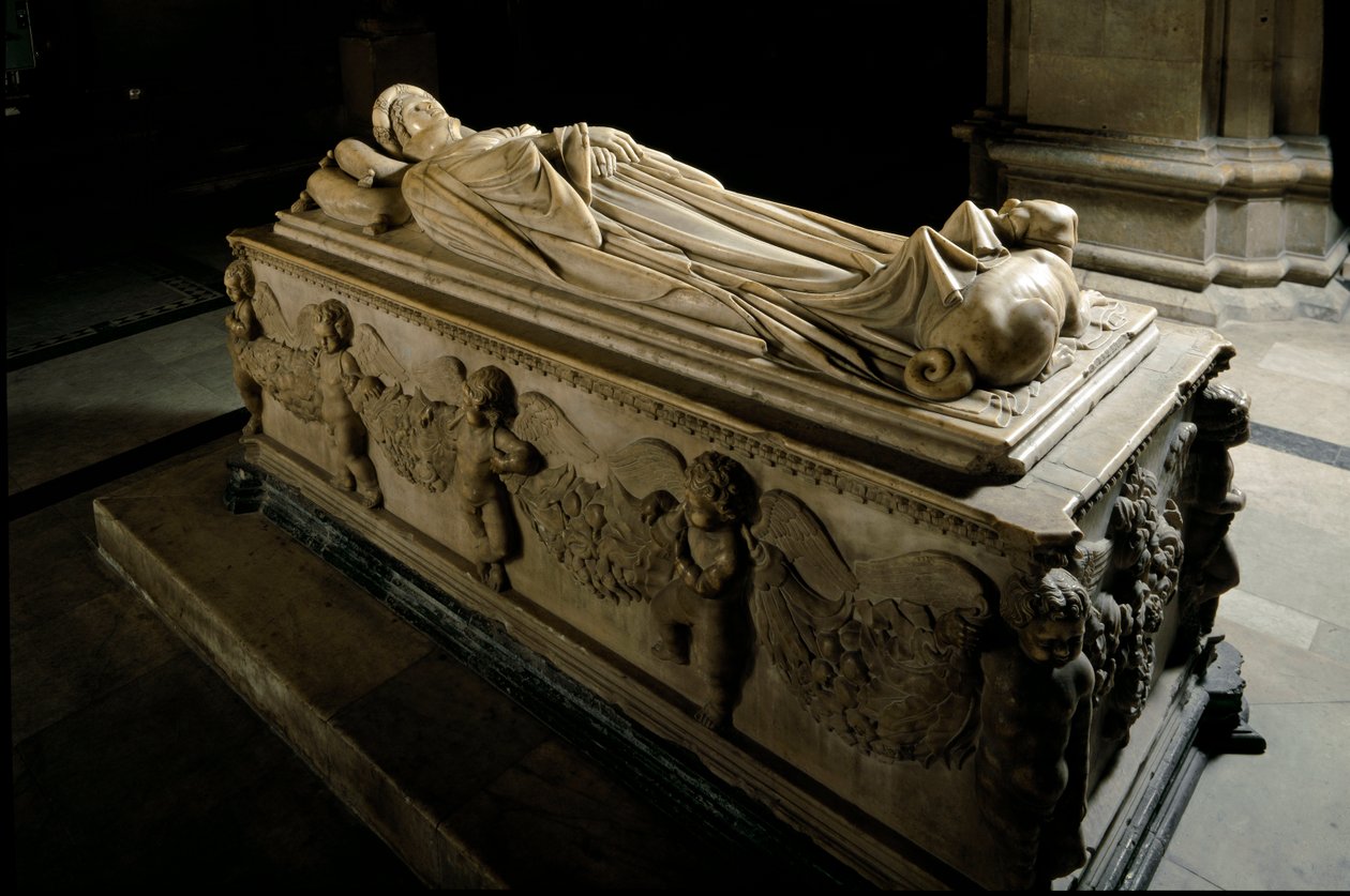 Monument à Ilaria del Carretto de la famille des marquis de Savona (détail). Sculpture en marbre - Jacopo della Quercia
