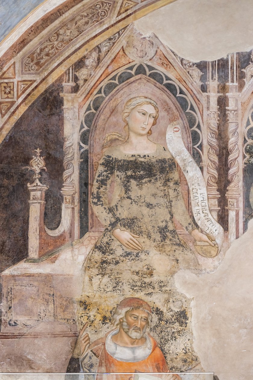 Allégorie de la Rhétorique, probablement Isocrate ou Démosthène (fresque) - Jacopo di Cione