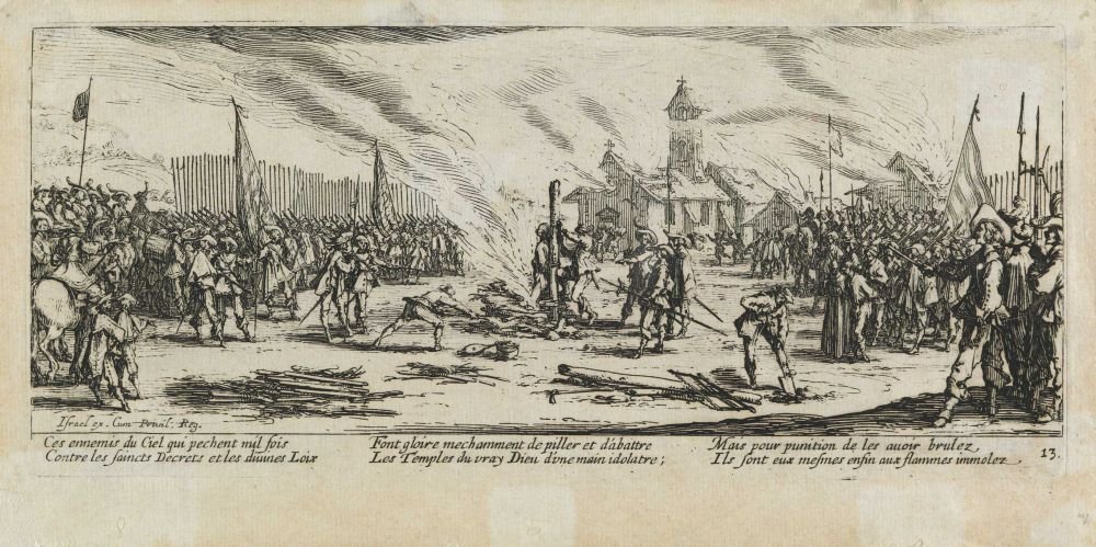 Le feu de joie Les misères et les malheurs de la guerre, pl. 13 - Jacques Callot