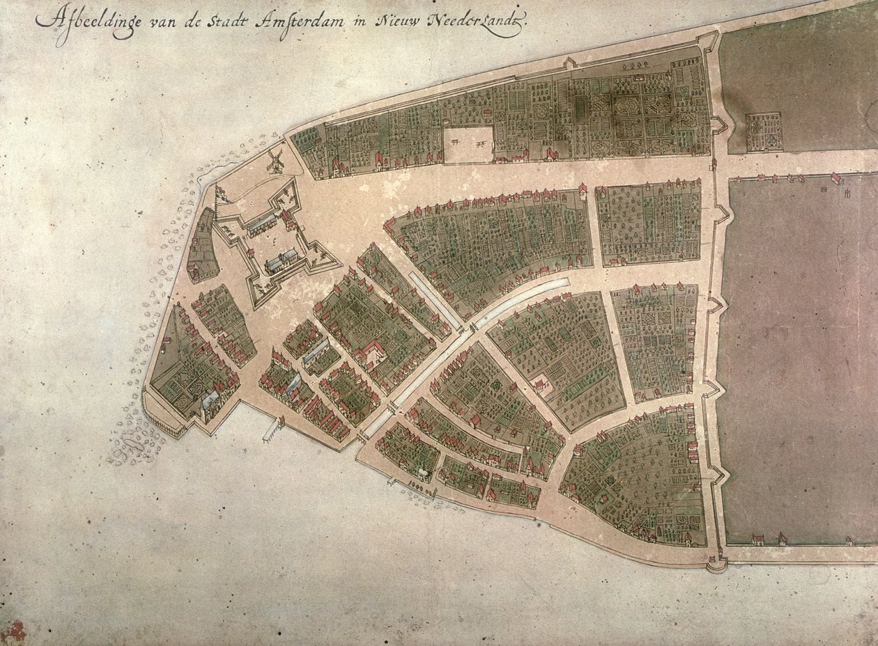 Vue de New Amsterdam, Plan Costello, 1660 - Jacques Cortelyou