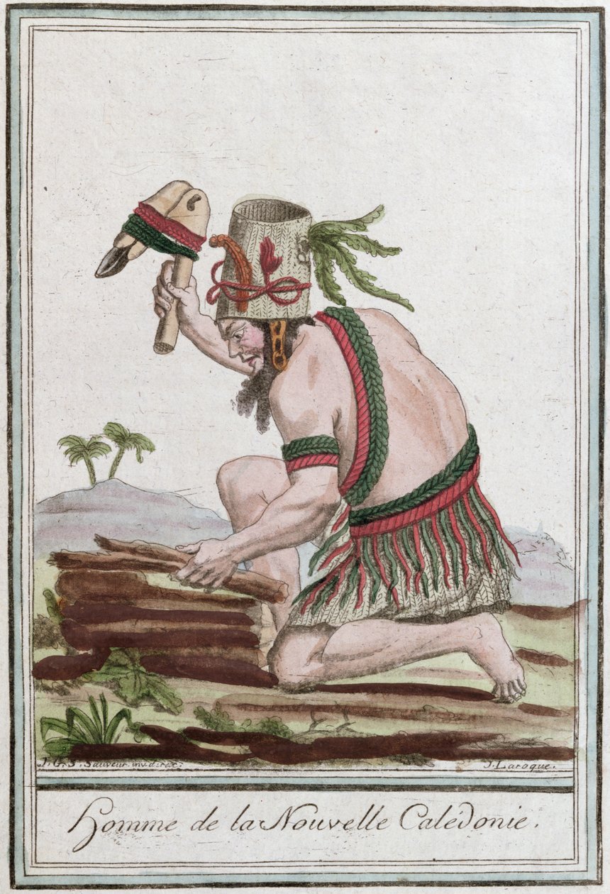 Autochtone de Nouvelle-Calédonie, gravé par J. Laroque, 1796 - Jacques Grasset de Saint Sauveur