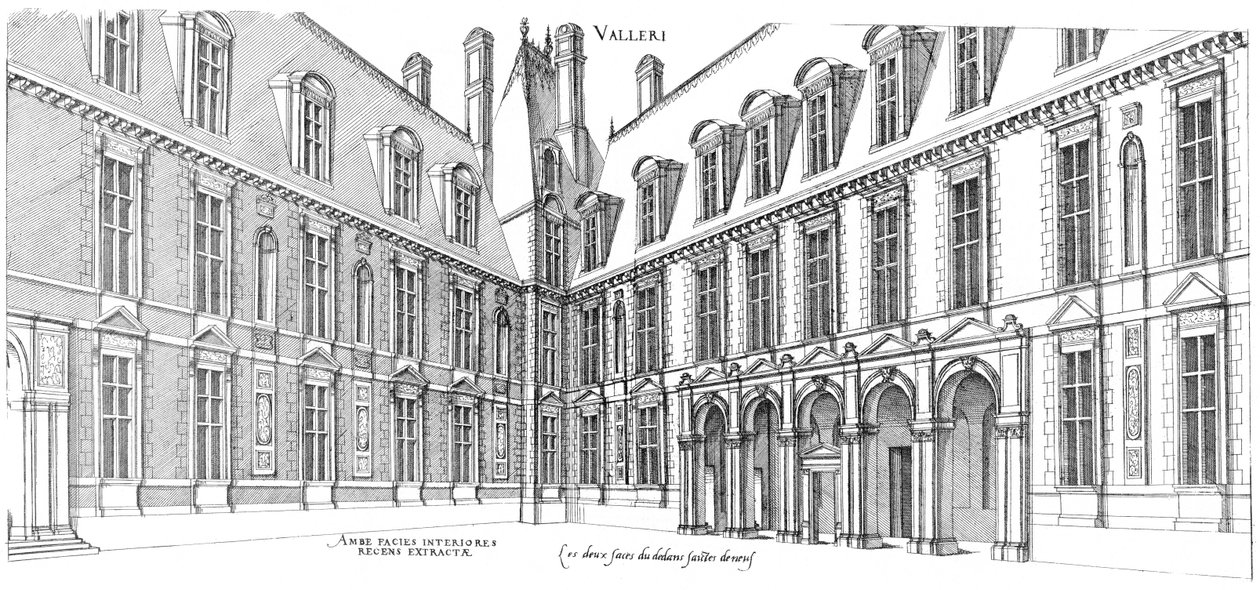 Gravure du premier volume des plus excellents Bastiments de France - Jacques I Androuet du Cerceau