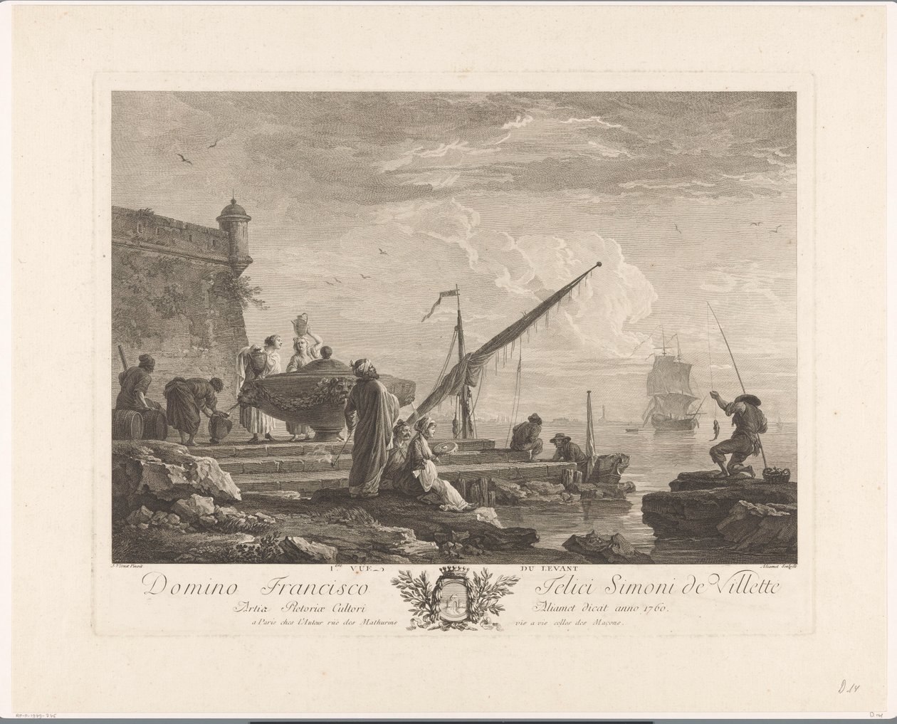 Figures sur une rive de rivière au Levant - Jacques Aliamet
