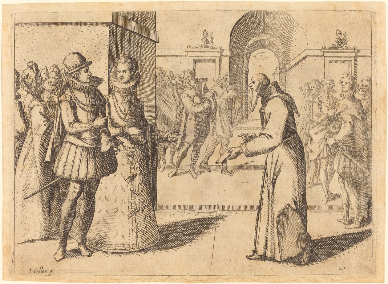 Un Capucin apportant les remerciements du Roi de Bavière, 1612 - Jacques Callot