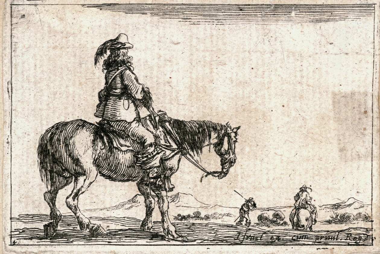 Un général à cheval (gravure) - Jacques Callot