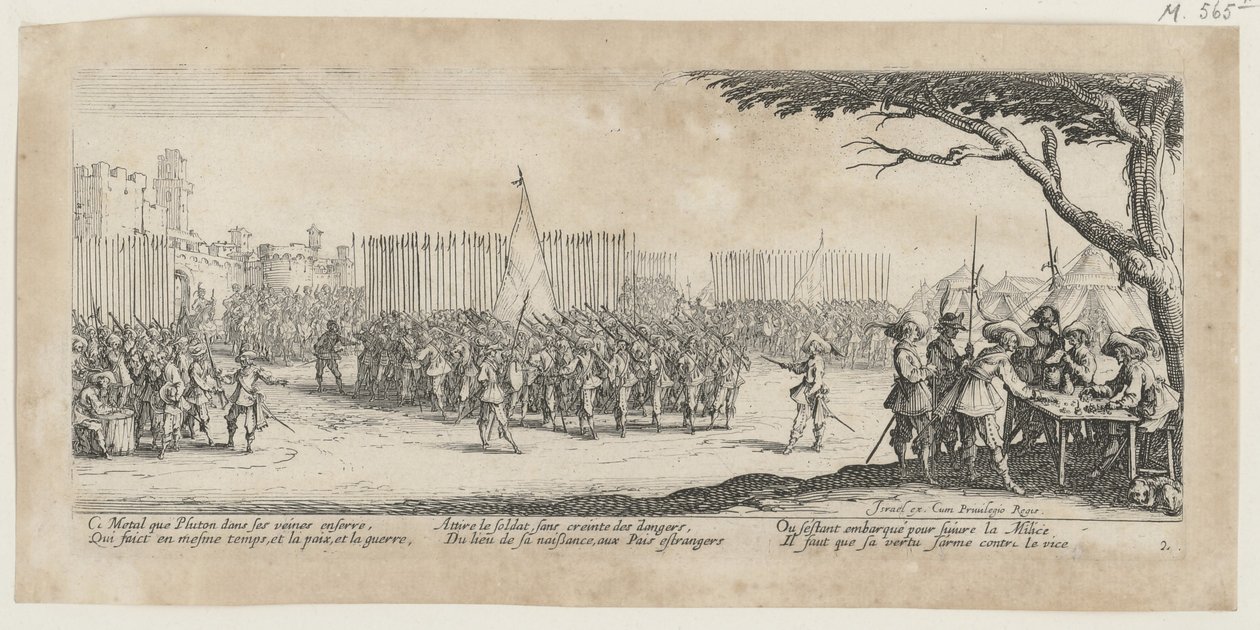 Recrutement des troupes, feuille n° 2 de la série « Les horreurs de la guerre » - Jacques Callot