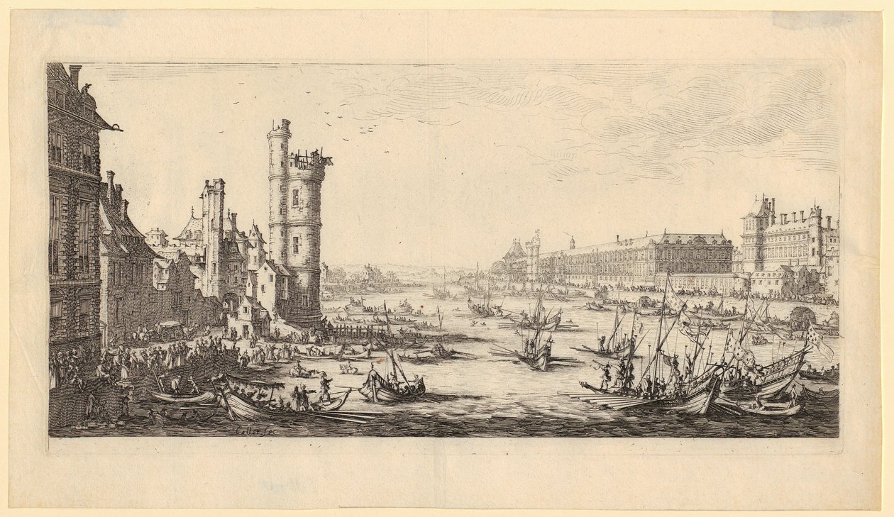Vue du Louvre, feuille n° 1 de la série « Les deux grandes vues de Paris » - Jacques Callot